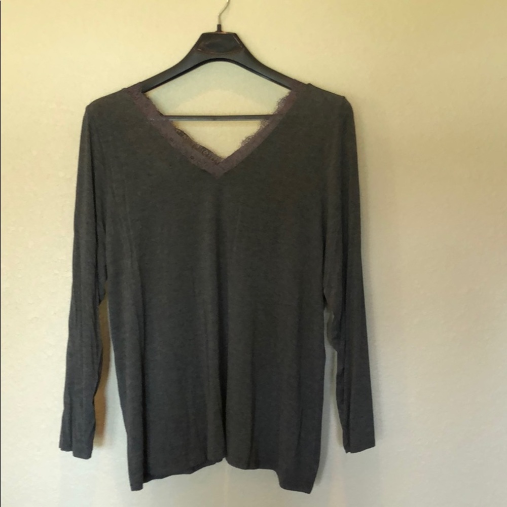 Lane Bryant Tunic Lace Double V Neck Rayon Blend